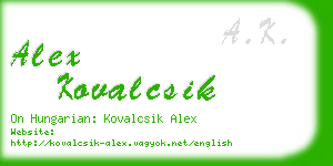 alex kovalcsik business card